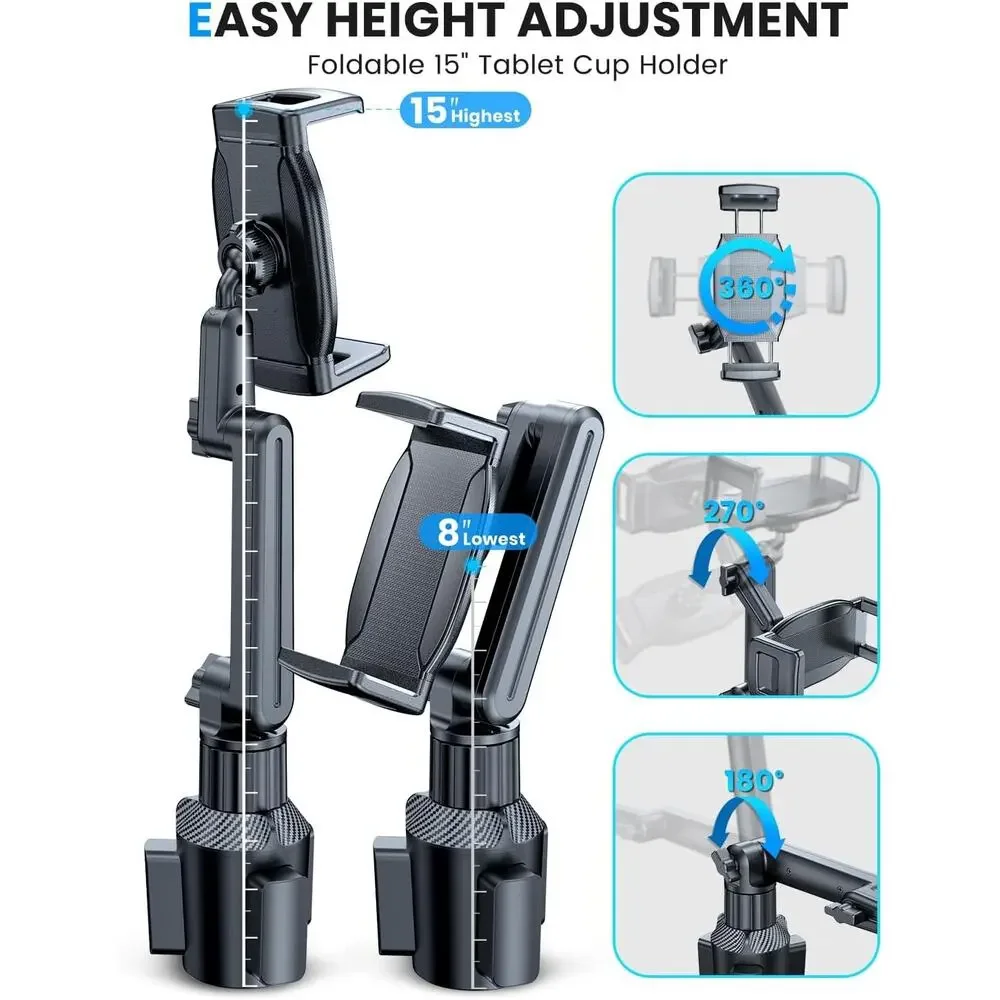 ESamcore Tablet Holder For Car, For IPad Cup Holder Car Mount With 1.57